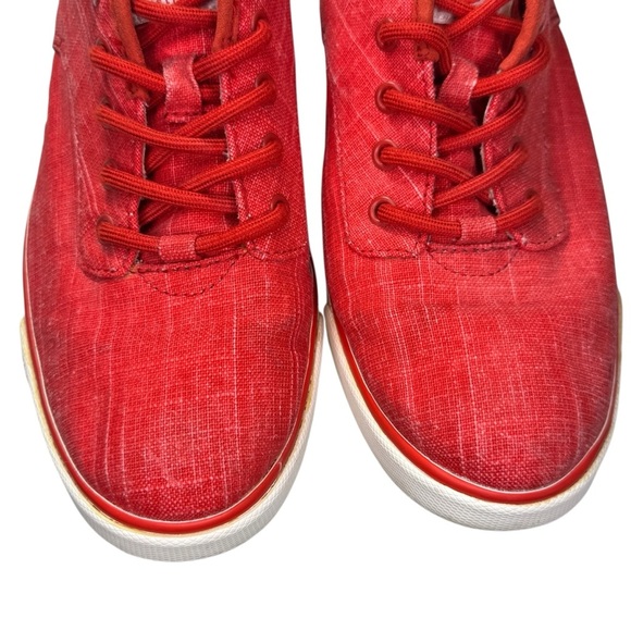 UGG Australia Hally Lace Up Sneakers Red Canvas Shoes Womens 9 / UGG SN 1002640 - Picture 8 of 15